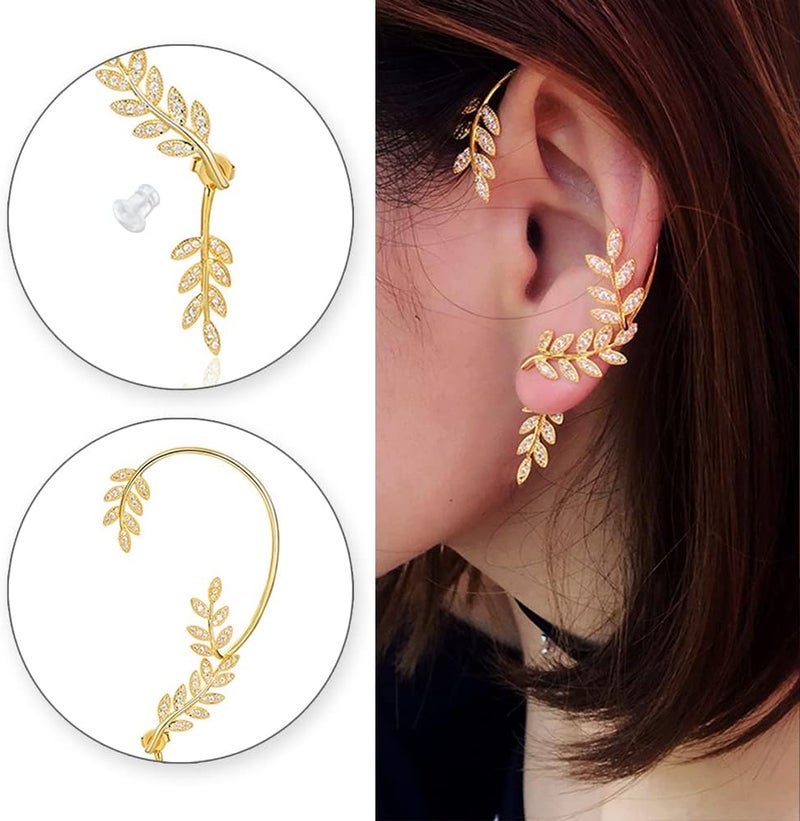 Vercret Gold Cuff Earrings for Women Cartilage Ear Cuff CZ Adjustable Ear Clip Wrap Around Earring No Piercing - Image 5